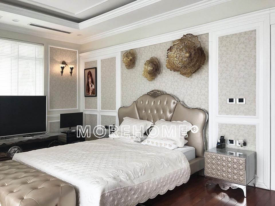 Hình ảnh: mẫu giường bọc da cao cấp mới nhất 2020 cho biệt thự đẹp Mẫu thiết kế và thi công nội thất biệt thự