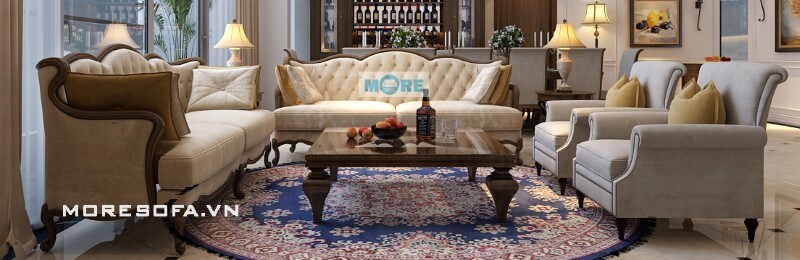 Sofa Tân cổ điển luôn là lựa chọn hàng đầu cho các phòng khách chung cư, biệt thự rộng Sofa tân cổ điển cao cấp