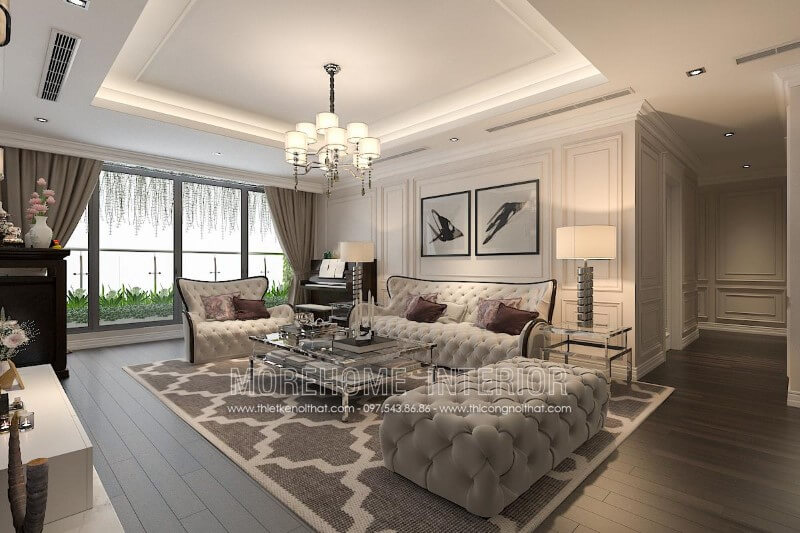 Sofa tân cổ điển đẹp thường được sử dụng trong các phòng khách rộng Sofa tân cổ điển cao cấp