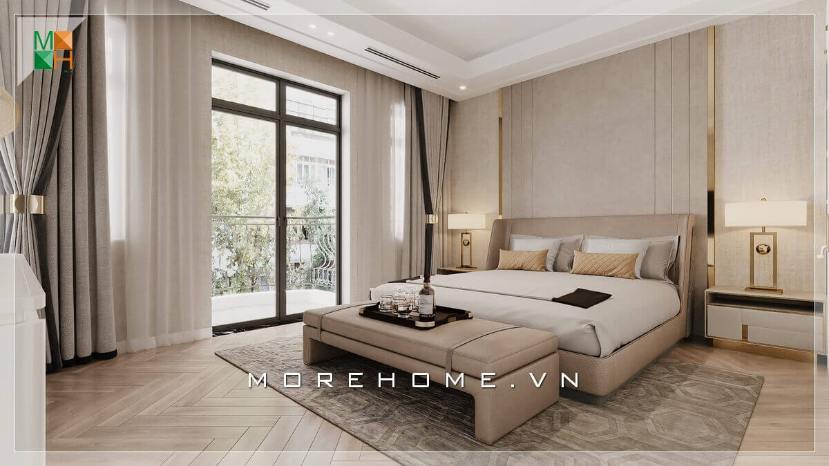 Mẫu thiết kế phòng ngủ với nội thất phong cách tân cổ điển cho chung cư, nhà phố, biệt thự