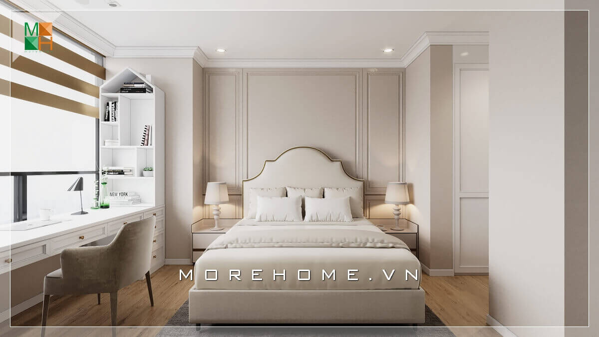 Ấn tượng với mẫu thiết kế phòng ngủ chung cư, nhà phố, biệt thự mang phong cách tân cổ điển sang trọng.